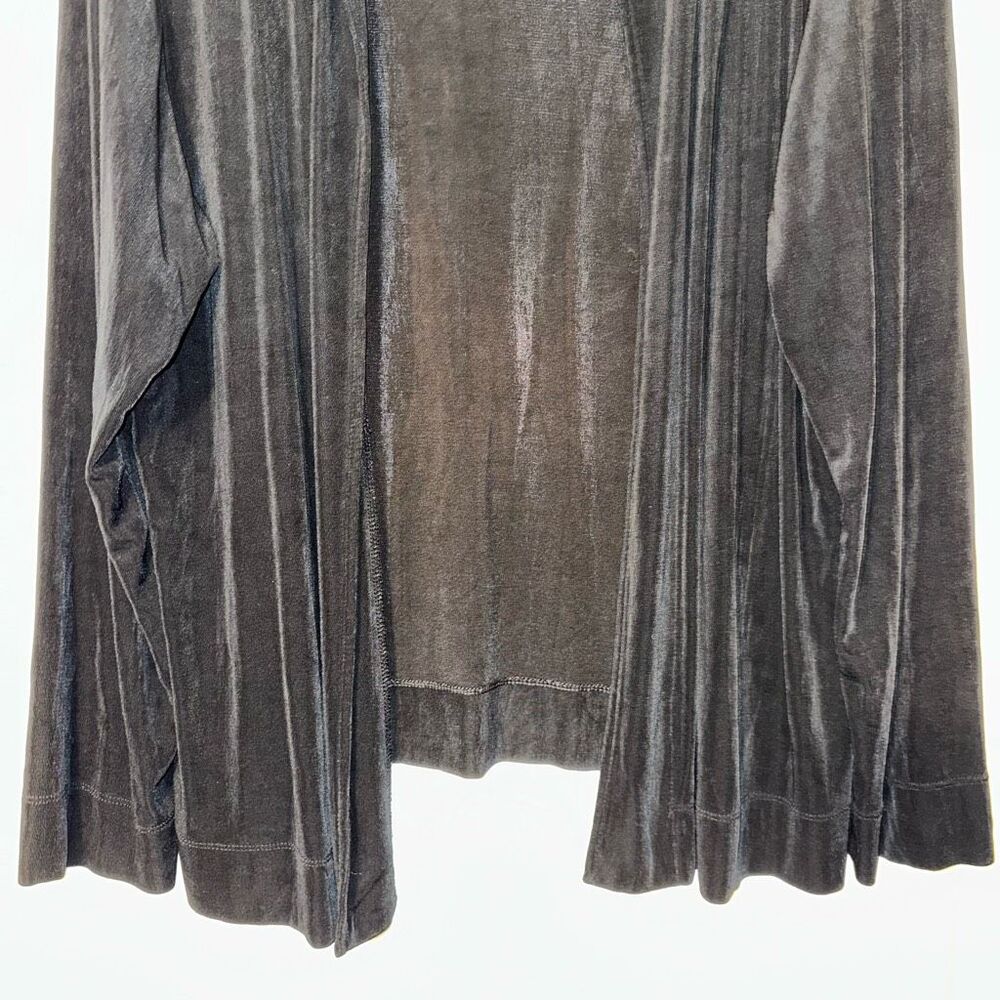 Chicos Travelers XL Open Front Slinky Long Sleeve Cardigan Solid Black Color EUC - Picture 2 of 11